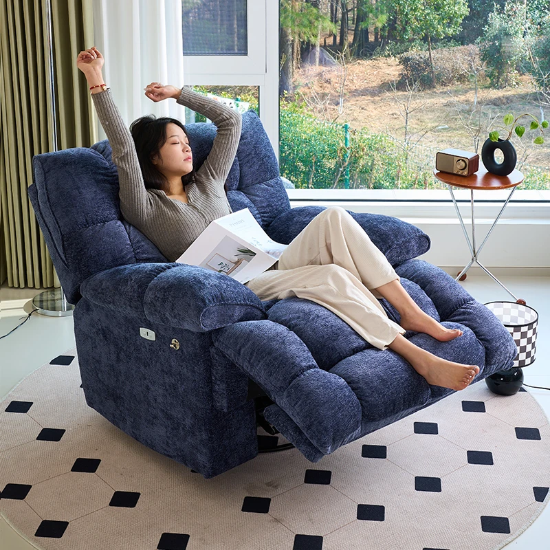 头等多功能舱太空旋转懒人沙发可躺可睡云朵单人沙发电动按摩摇椅
