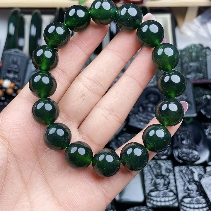 蛇纹石玉未镶嵌挂件泰山玉14精品手串
