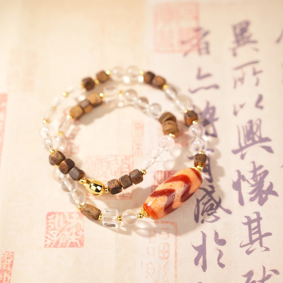 双虎牙沉香手串LNR020432