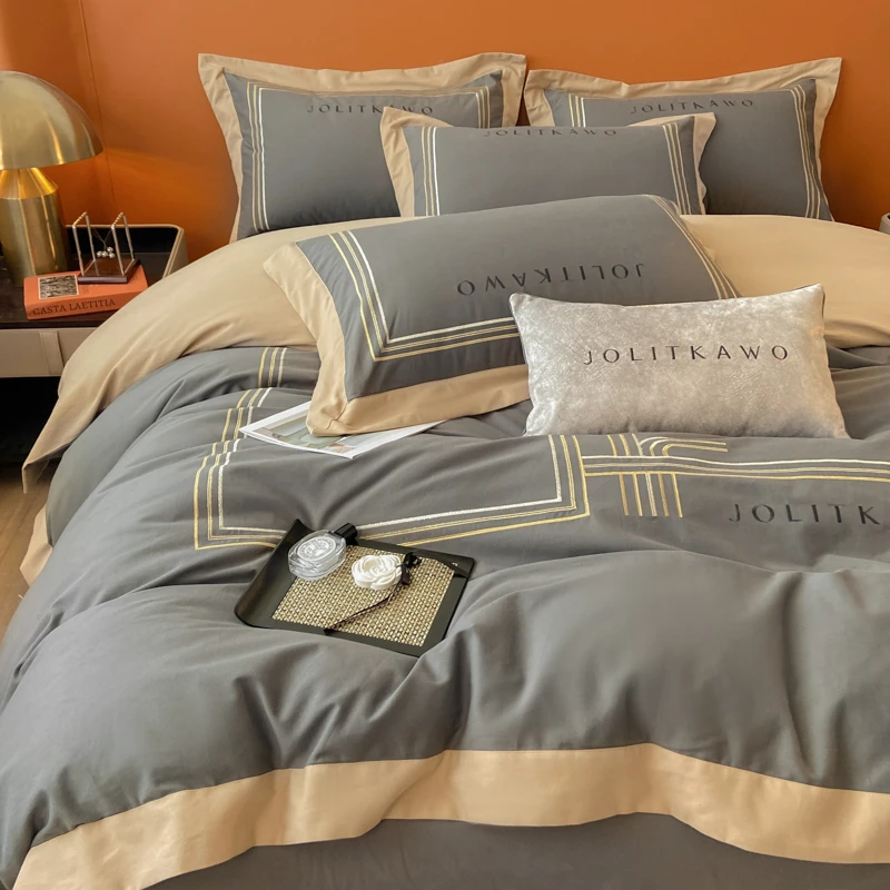 160支A类全棉磨毛被套单件秋冬季加厚床上用品四件套纯棉双人被罩