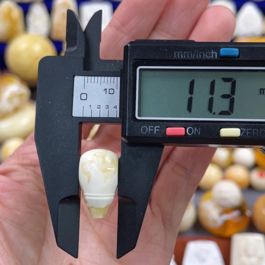 蜜蜡裸石未镶嵌琥珀蜜蜡三通配饰