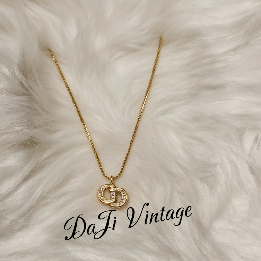 99新 DIOR/迪奥 Dior迪奥金色8钻项链