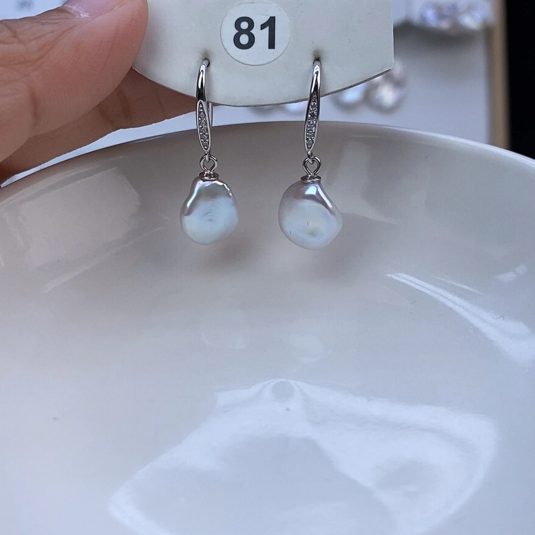 耳饰淡水珍珠银S925镶嵌