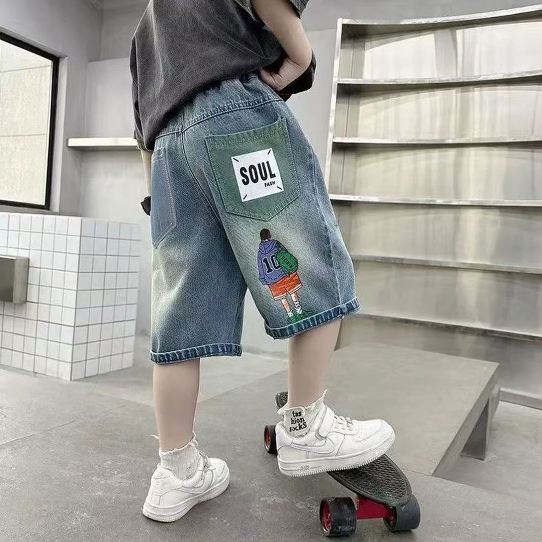 【多款牛仔清版不补】赛络纺软牛仔短裤2025夏季薄款儿童中裤五分裤