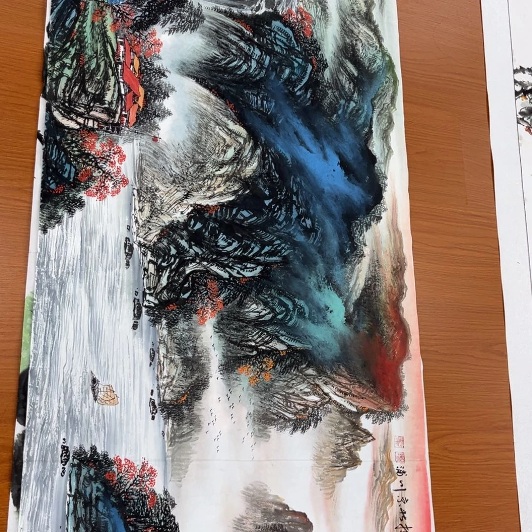 碧***水李川浦老师精品小六尺画心