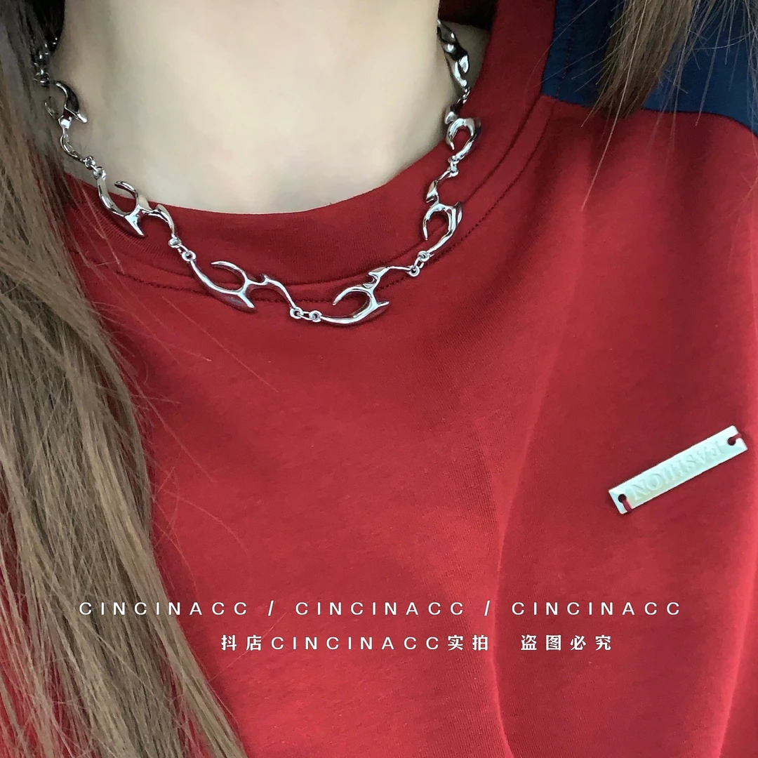 钛钢项链 不掉色~不规则异形夸张项链小众设计高级感锁骨链女颈链