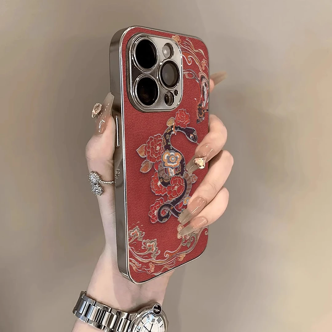 祥云灵蛇适用苹果16promax新年手机壳新款iphone15pro中国风14pro