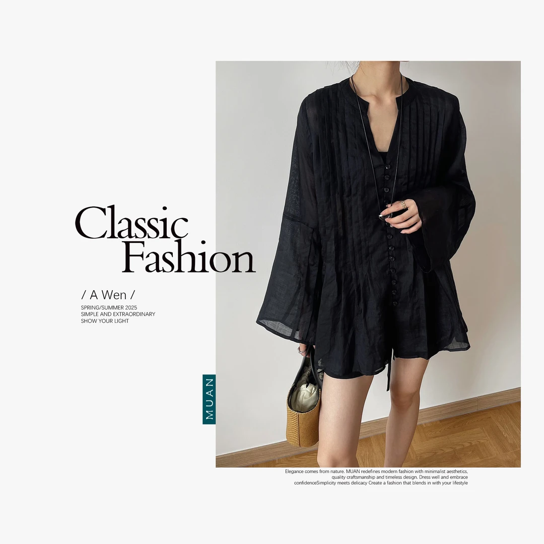 木岸MUAN:《香格里拉套装》定制100苎麻高级套装女DG3-8984-套装