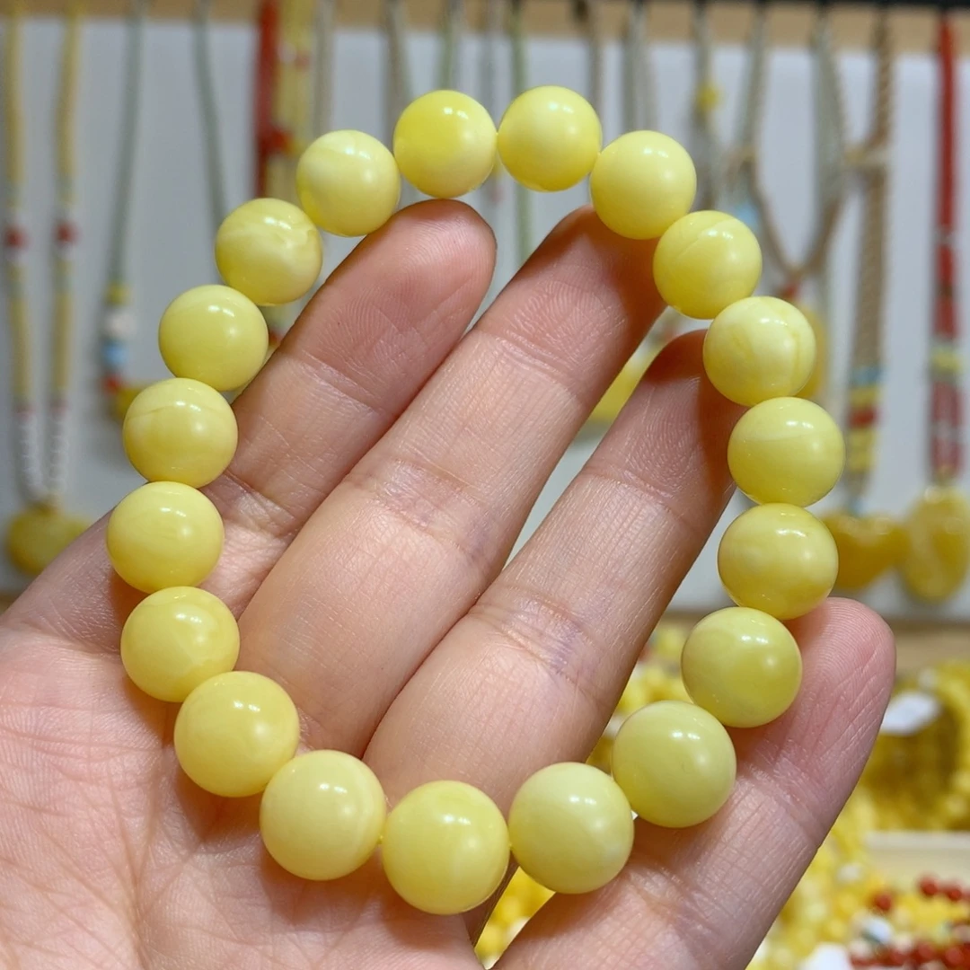 蜜蜡未镶嵌手链10.3mm