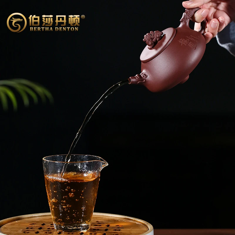 BERTHA DENTON/伯莎丹顿紫砂壶 直供宜兴原矿紫泥茶壶龙玺石瓢壶
