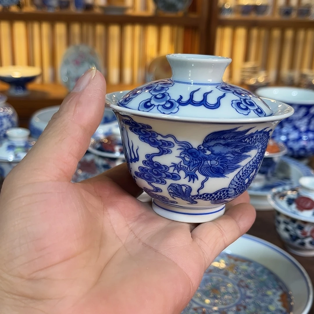 錡镇堂手工手绘盖碗