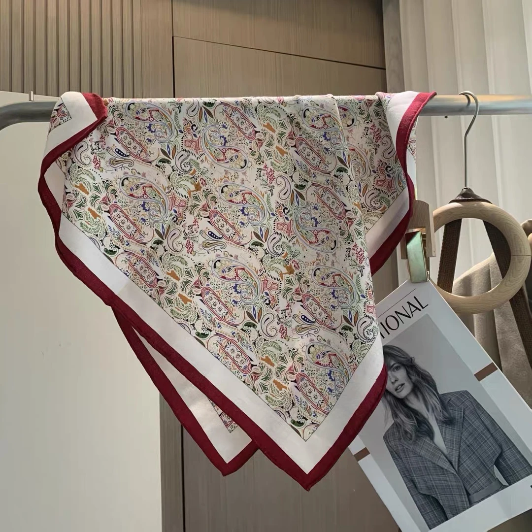 【春色摇曳】桑蚕丝羊毛中方巾70%羊毛30%桑蚕丝63x63cm