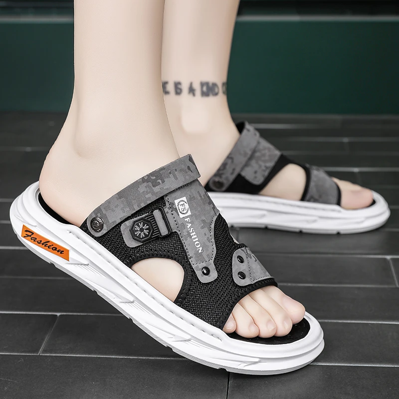 拖男士凉鞋2025新款开车两穿拖鞋防滑耐磨个性软底凉沙滩鞋男夏季