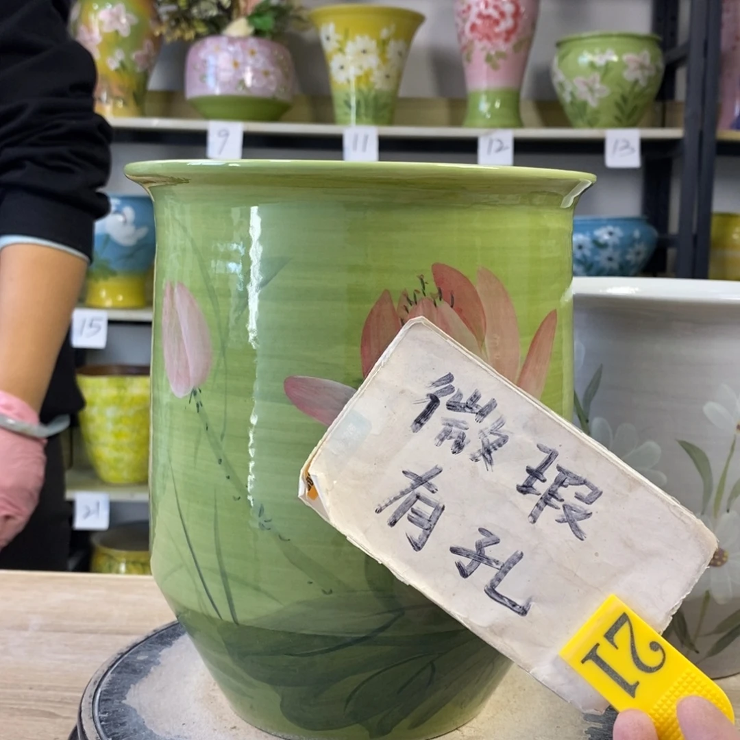 景德镇手工手绘陶瓷花盆