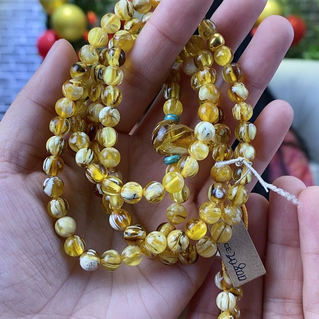 蜜蜡裸石未镶嵌蜜蜡链子