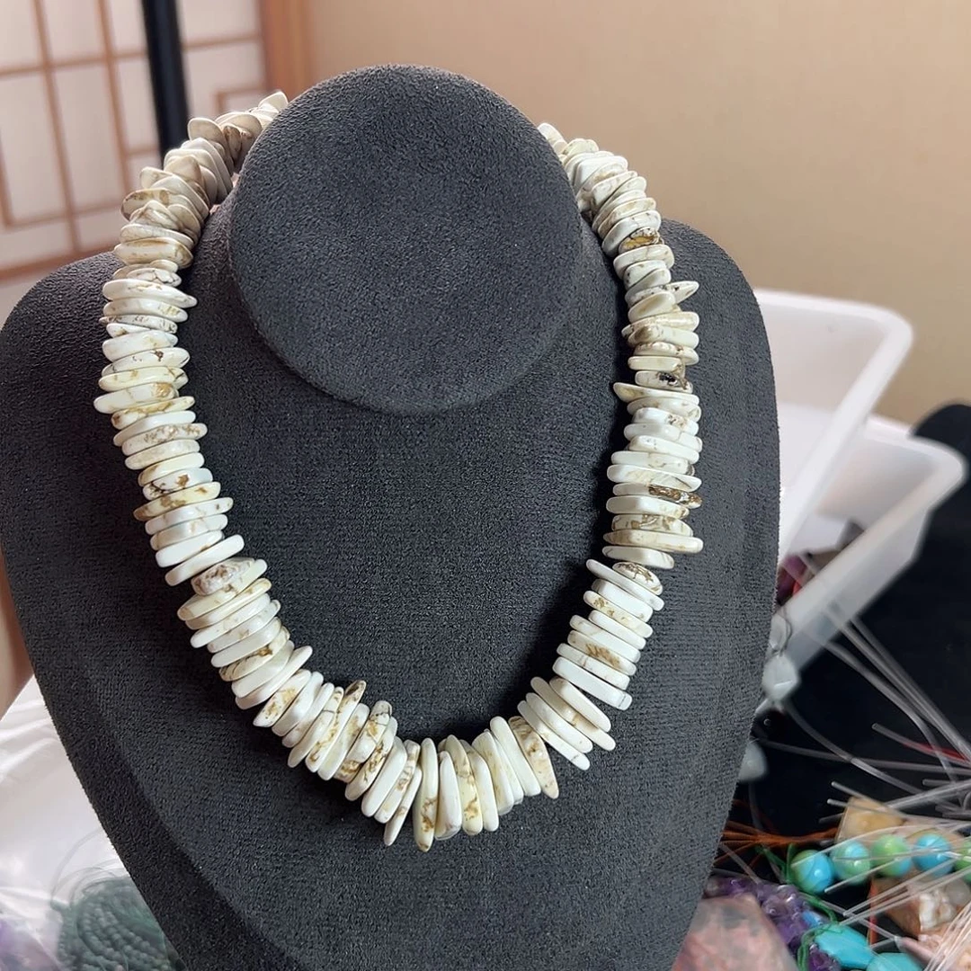 玛瑙/玉髓未镶嵌珠宝半成品s395 天然原矿白松塔链