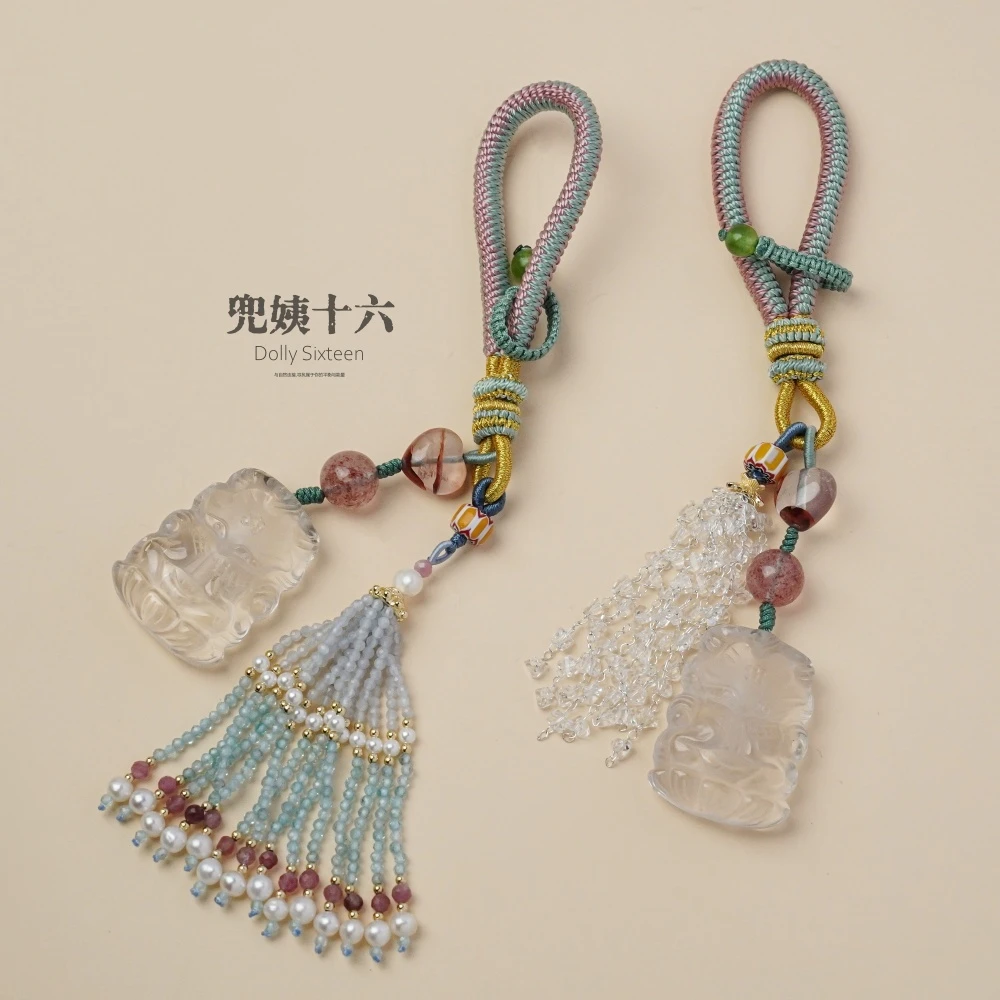 定制版姥姥狐水晶挂件（多样性发一个/流苏混发）