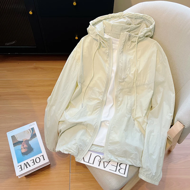 纯色基础款户外轻薄防晒衣女2025夏季新款透气防紫外线小个子外套