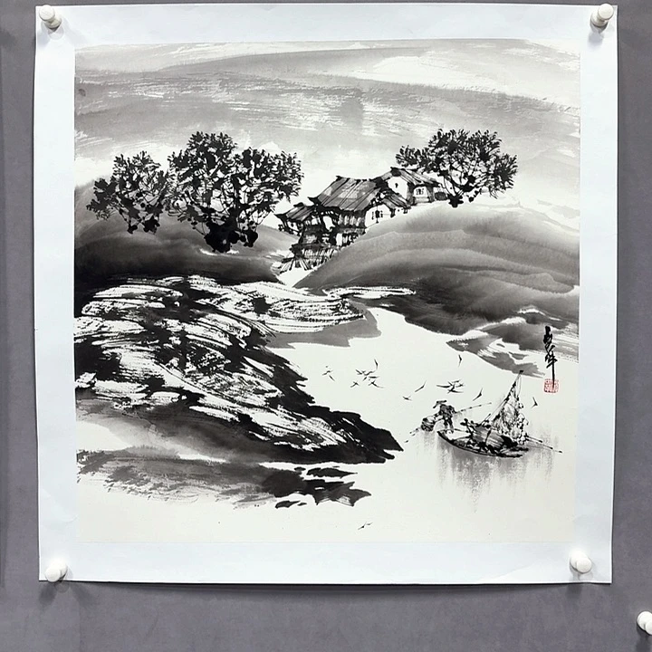 国画亲笔手绘放心去藏