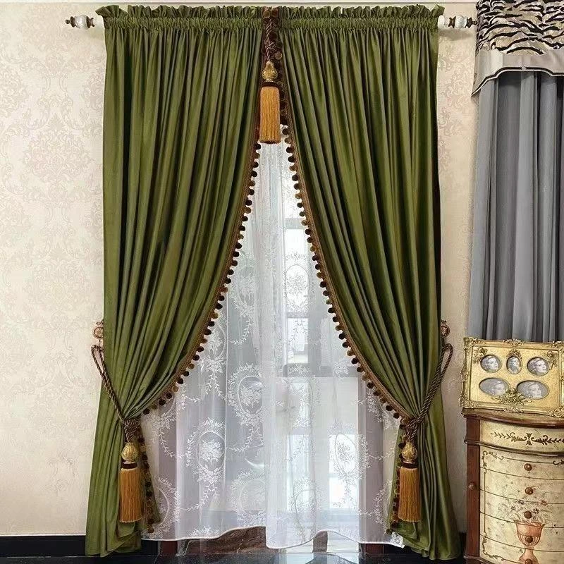 全屋定制澳洲羊绒法式带边独特简约垂感好柔软遮光复古浪漫