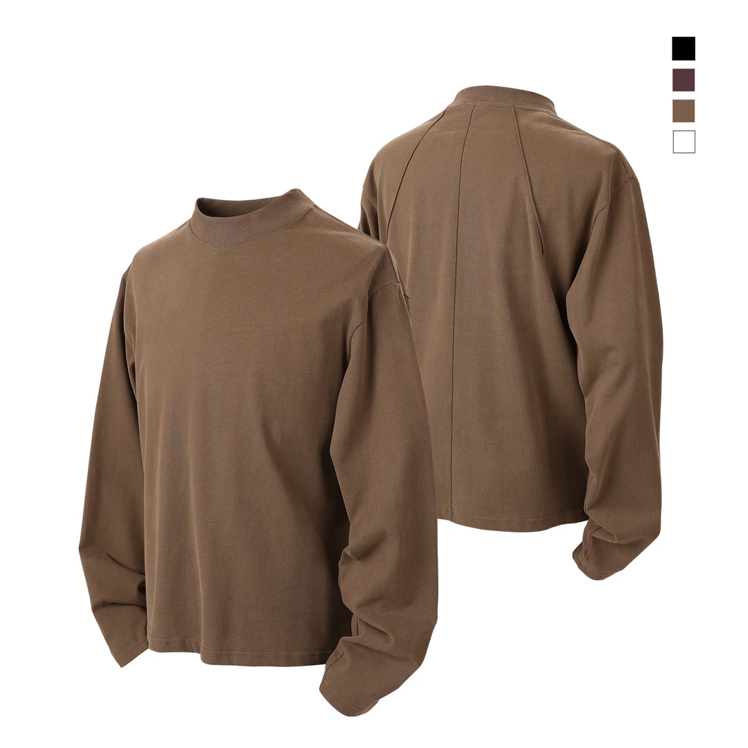 <0868-零捌陆捌>25SS磨毛高领结构纯色T恤休闲百搭打底Cleanfit