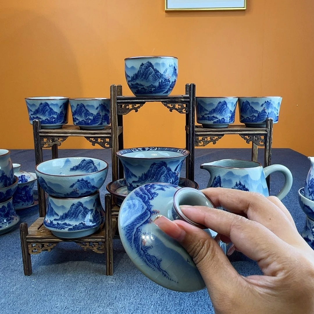 避***芒釉里红盖子1只陶瓷