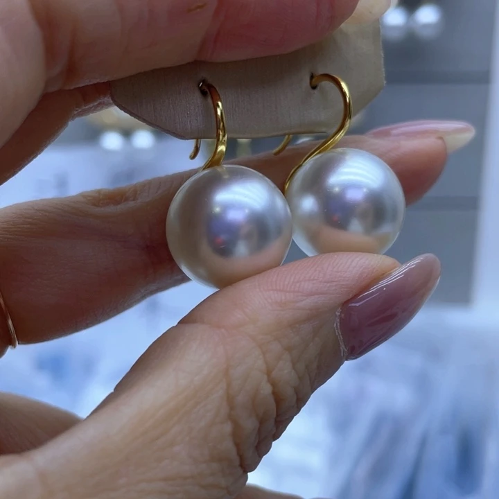 淡水珍珠耳饰银S925镶嵌