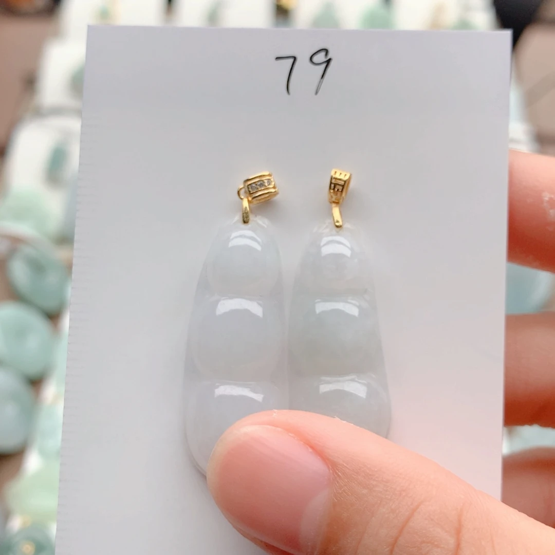 翡翠银S925镀金镶嵌颈饰吊坠