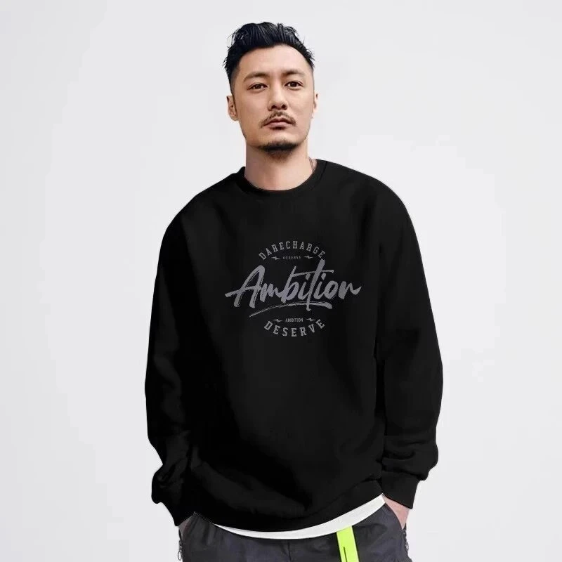 仓石一树潮牌美式复古加绒圆领卫衣男春秋重磅大码宽松情侣装外套