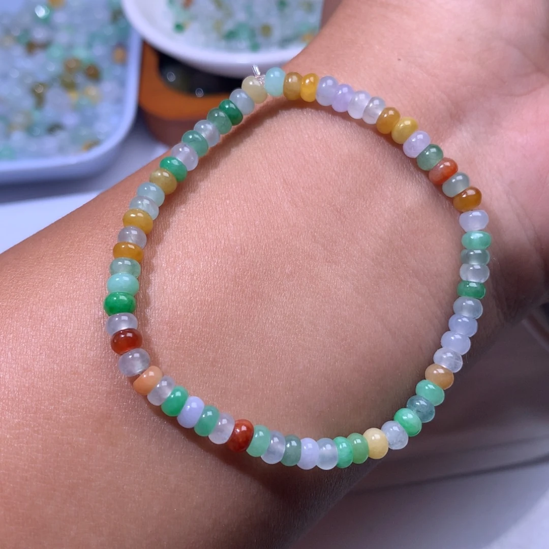 森***翡翠散珠手链 缅甸翡翠