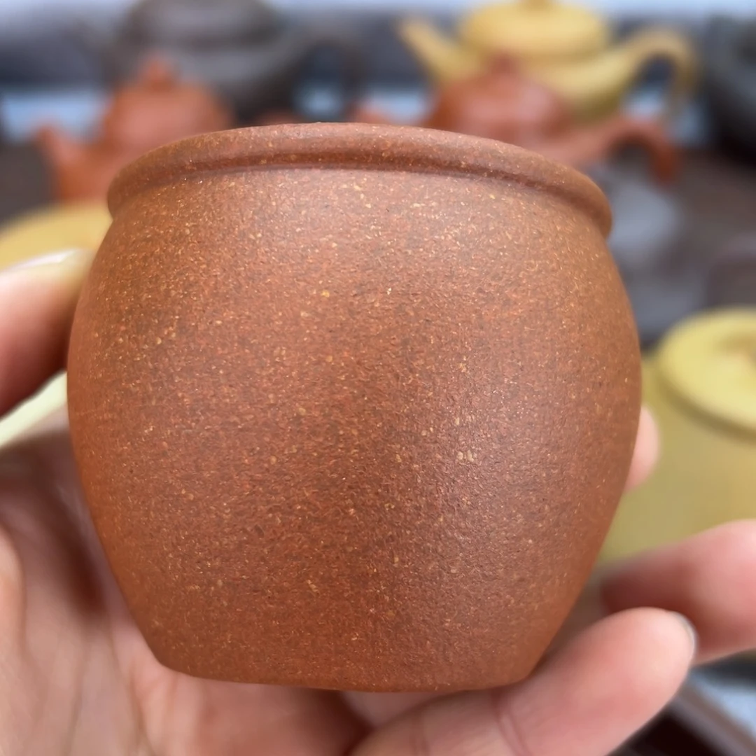 紫砂茶壶红降破矿料杯