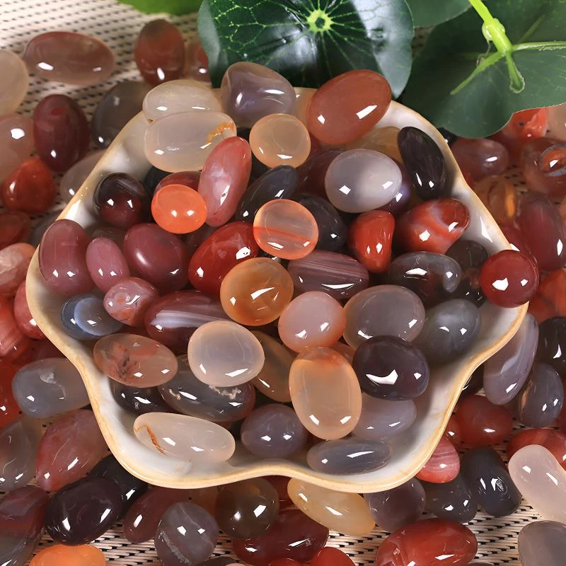 非红玛瑙石天然鹅卵石鱼缸造景多肉铺面装饰花盆栽雨花石五彩石头