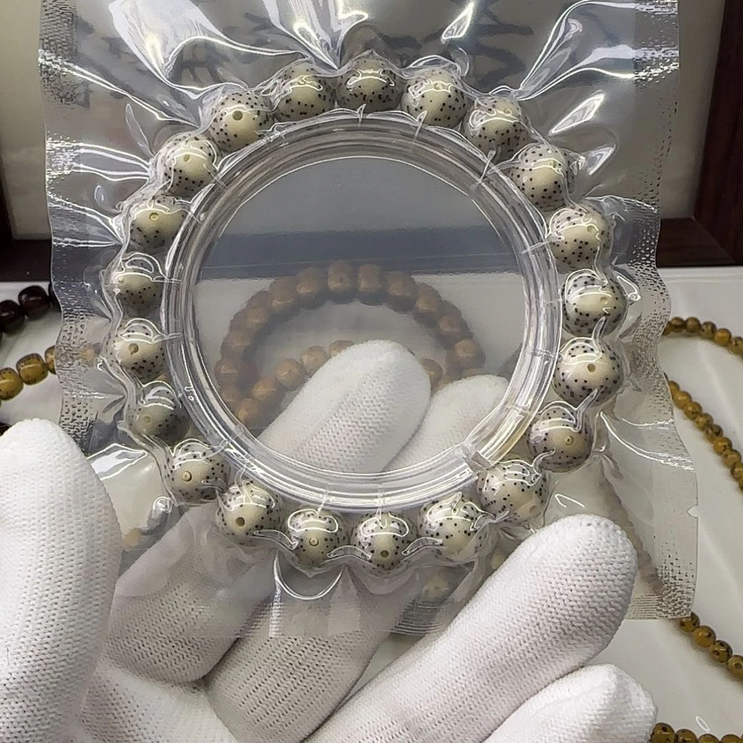 星月菩提手串卡11瓷白圆珠