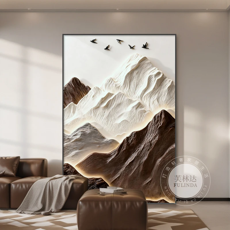 芙林达背有靠山客厅装饰画2025新款轻奢走廊玄关沙发背景墙壁挂画