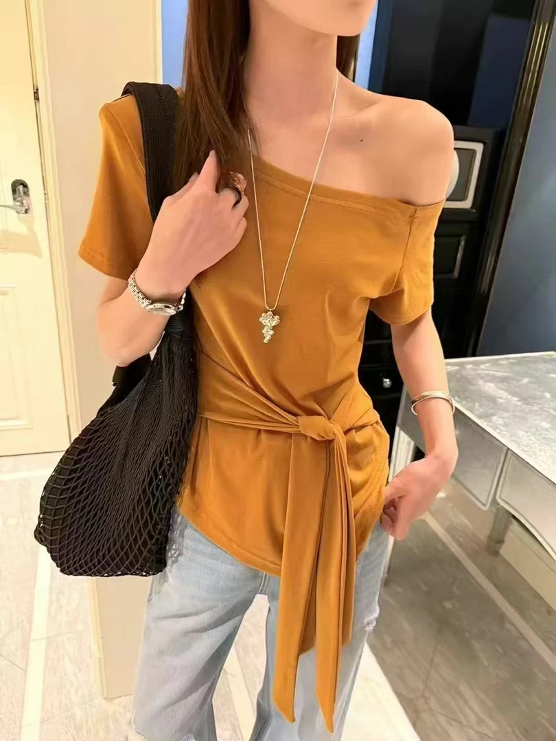 25813#设计绑带上衣