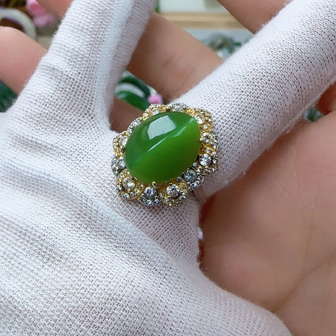 和田玉（碧玉）戒指未镶嵌