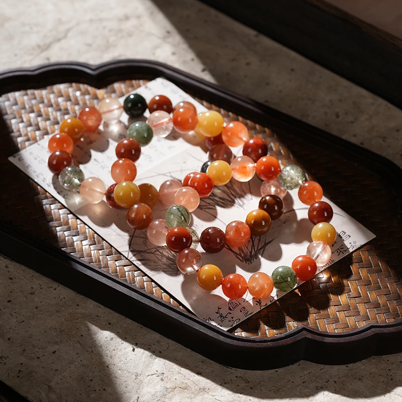 【木槿槿】天然福禄寿水晶手串女款时尚约11m手链XL2649多样性发一