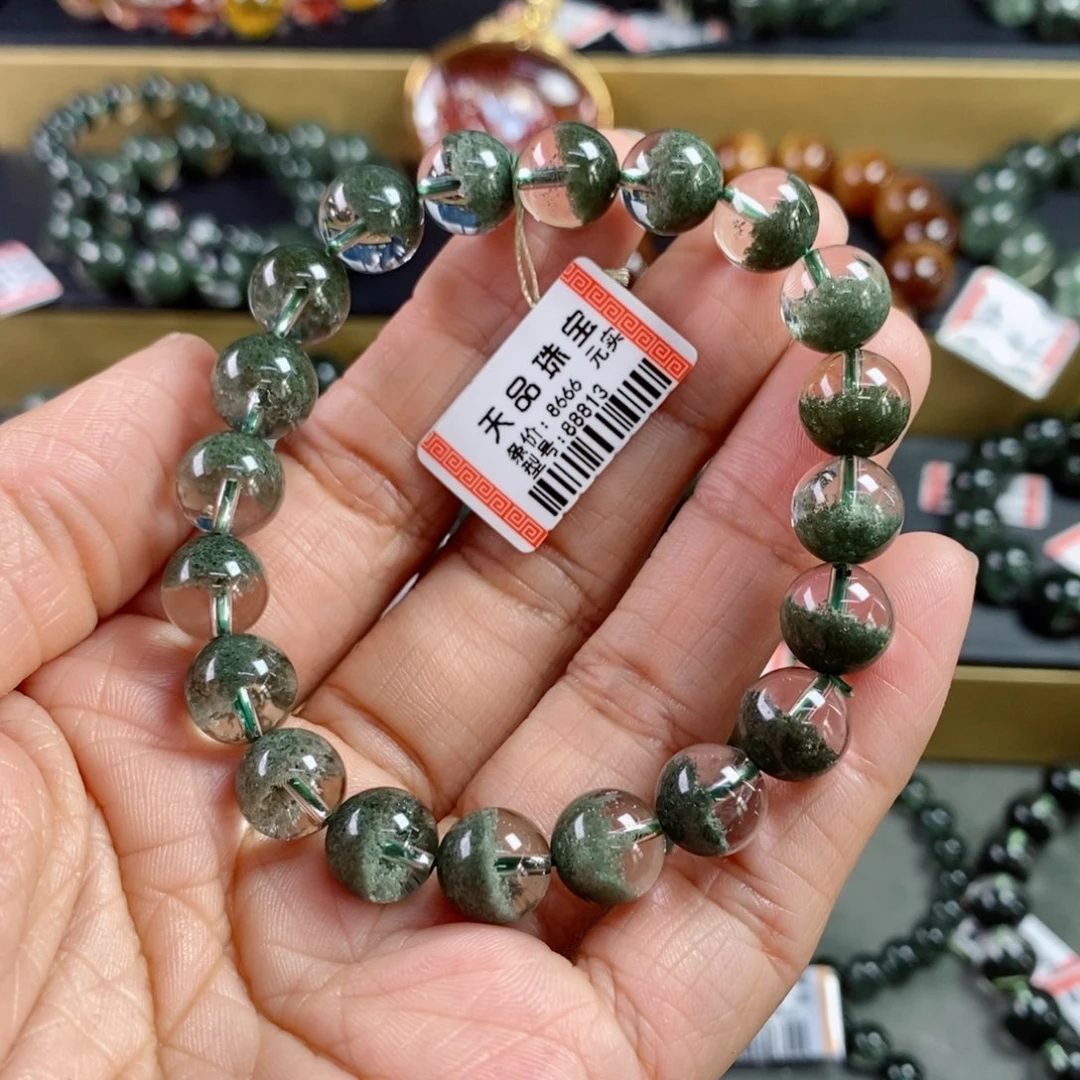 水晶手链未镶嵌晓*子绿幽灵手链88813