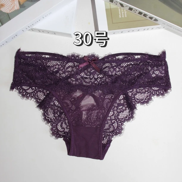 轻奢自选三条装性感蕾丝蝴蝶结印花网纱透气女士中低腰三角内裤