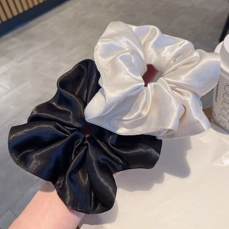 法式醋酸面料大肠发圈发绳缎面高级感马尾扎头绳头花春夏新款发饰