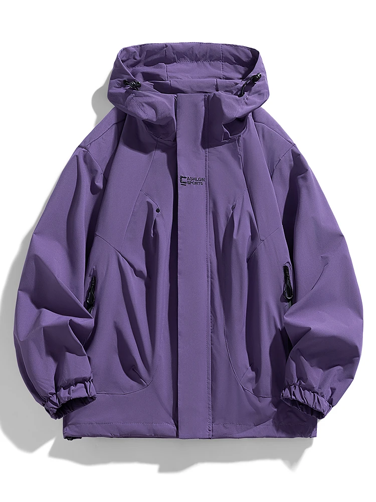 男女通用户外宽松型连帽登山外套