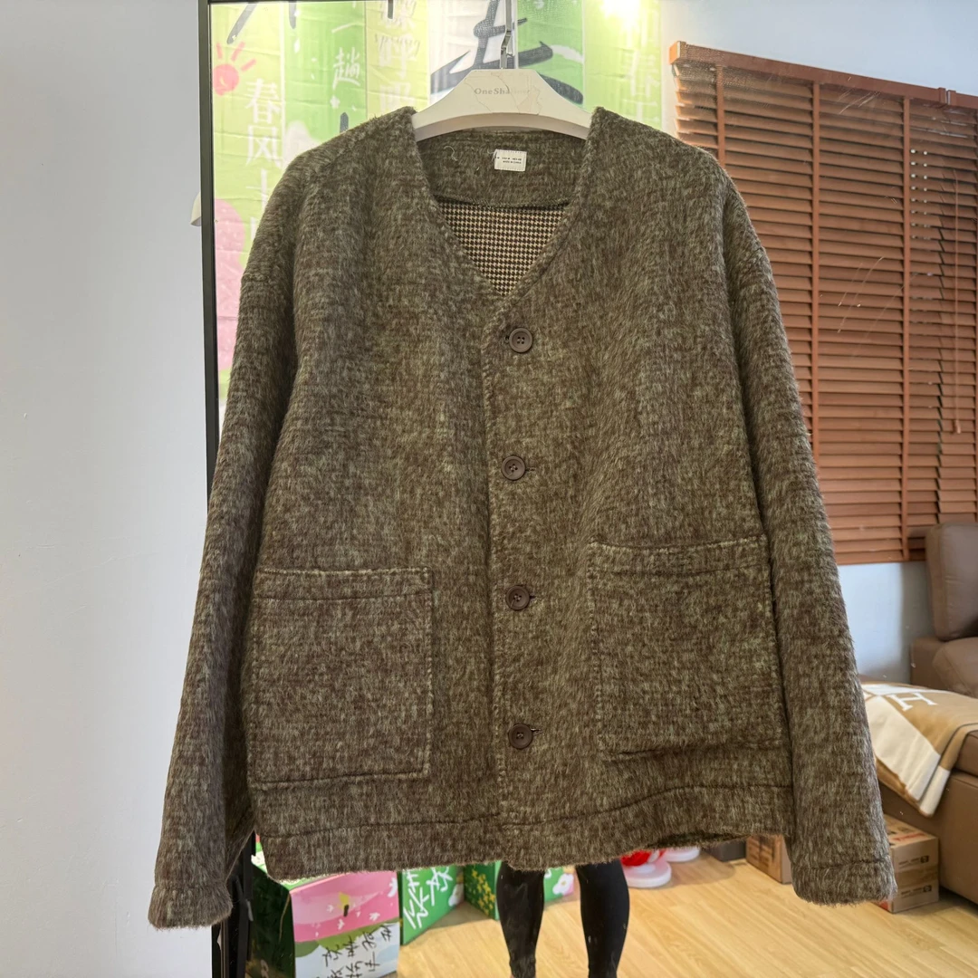 秋冬复古混色百搭休闲毛呢外套5181