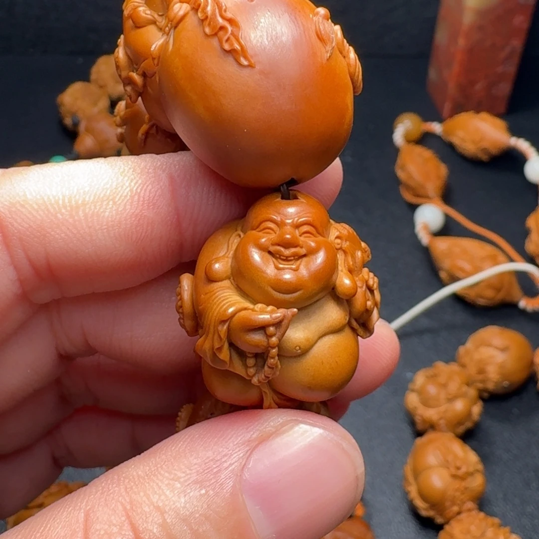 平***●橄榄核手串/手链八宝弥勒