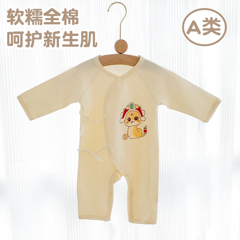 婴儿衣服新生儿连体衣初生宝宝春秋纯棉长袖上衣四季款和尚服哈衣