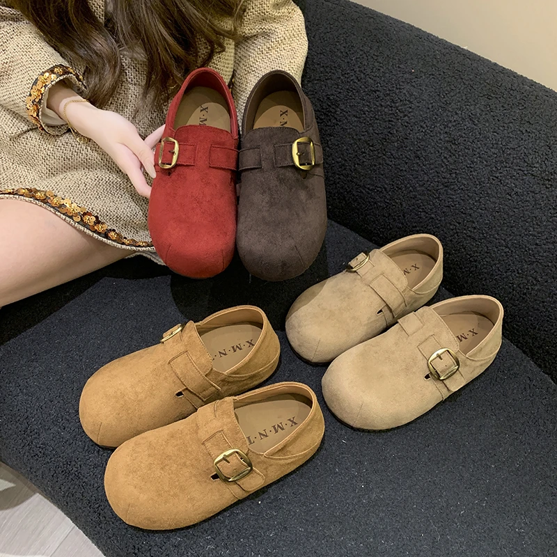 厚底内增高两穿勃肯鞋女秋季爆款外穿复古浅口休闲鞋软底百搭单鞋