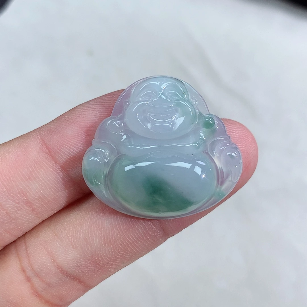翡翠未镶嵌颈饰冰种飘花佛公