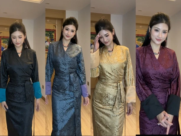 依西佳 （仿莫本）西藏博拉裙民族特色修身显瘦女士长裙