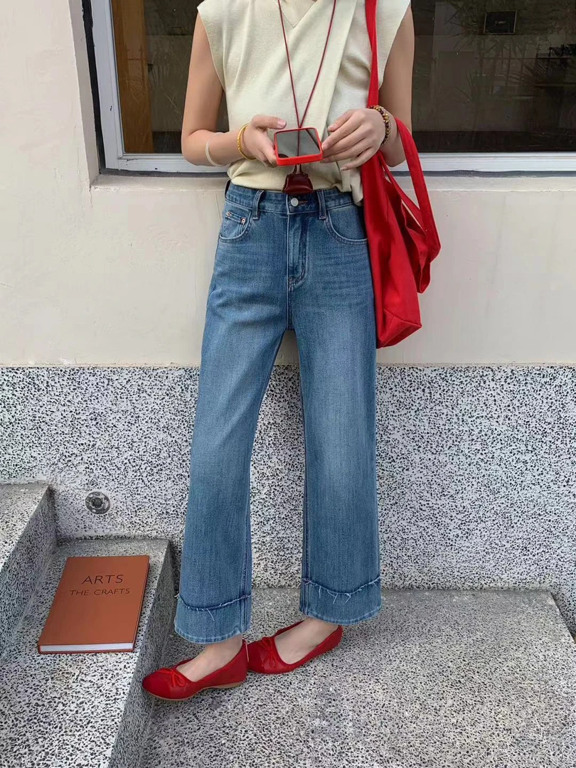 【幸运华华】NO退NO换通用链接牛仔休闲直筒裤女