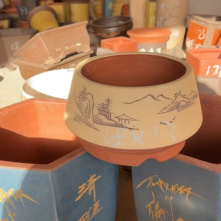 紫砂花盆透气花盆