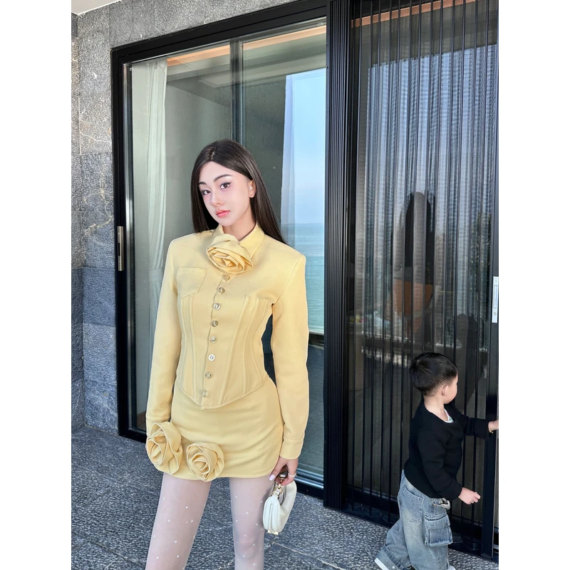 2025初春原创MyloveLeo‘金秘书为何那样’时尚设计师套装（衣长53